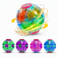 Toupie LED lumineuse transparente en gros, jouet anti-stress à presser, idéal pour les fêtes d'enfants, remplisseurs de sacs cadeaux
