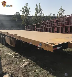 Китайский б/у 3 оси, 60 тонн, 80 тонн, платформа для прицепа, плоская кровать, полуприцеп на продажу