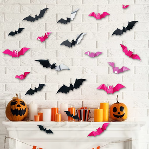 Decoración de Halloween con Murciélagos 3D de Madera, 16 Piezas, Murciélagos Negros Espeluznantes, Decoración para el Hogar, Manualidades, San Valentín - Product Image 4