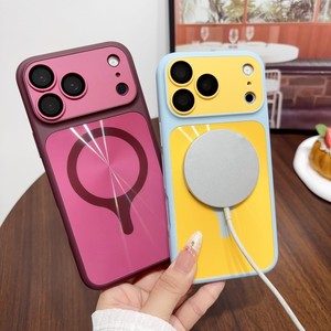 เคสโทรศัพท์มือถือแม่เหล็กสองสีแฟชั่น สำหรับ iPhone 18 17 16 15 14 pro max พร้อมหน้าต่างกล้อง ป้องกันการกระแทกด้วยเลเซอร์ - Product Image 2