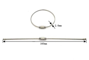 EWANG Stainless Steel String Wire Luggage <b>Tag</b> Loops 2 mm <b>Key</b> Ring - Product Image 3