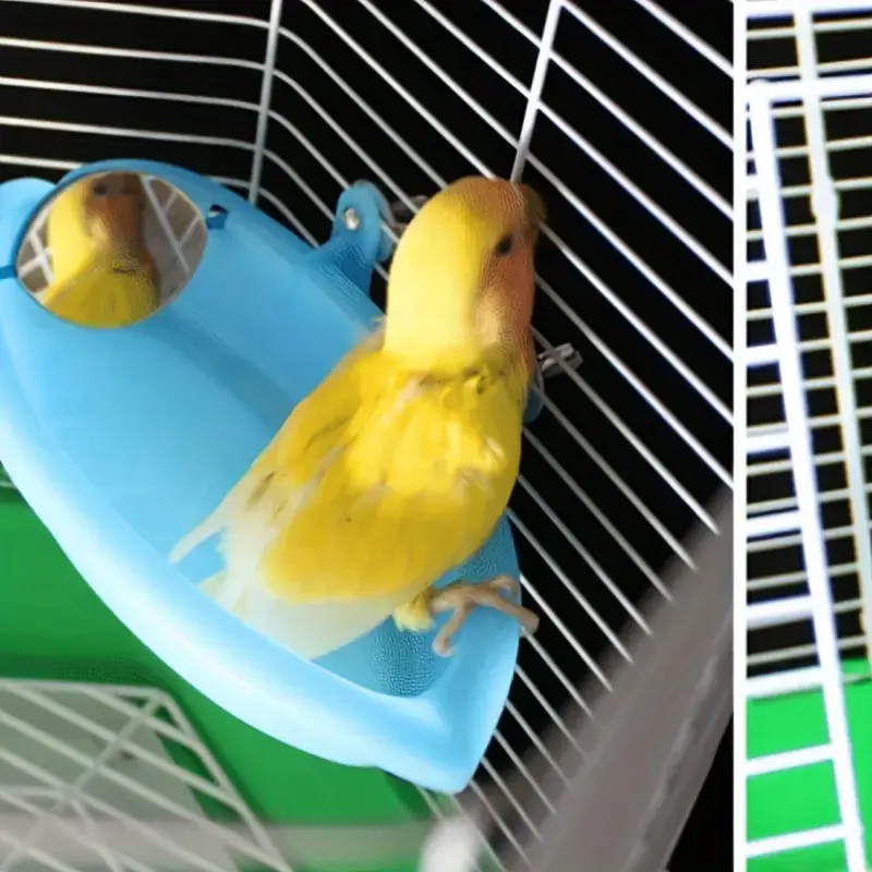 Оптовая продажа портативная пластиковая птица ванна птица Душ Ванна с зеркалом игрушки птица ванна