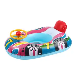 Summer Kids Inflatable Pool Floats Seat Swim Seat Float Boat Baby Swim Pool Toys Car Shape Aid Trainer With Wheel Horn