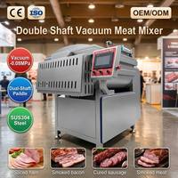 Mezcladora de Carne Automática con Pantalla Táctil PLC y Control de Velocidad VFD |   Mezcladora Industrial de Carne de Doble Eje SUS304