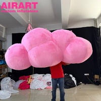 Nuages gonflables en peluche rose, nuages gonflables décoratifs en peluche pour les jours spéciaux