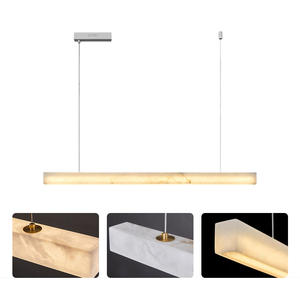 Lampade a Sospensione Lineari Minimaliste in Marmo per Cucina, Bar e Ristorante, Lampadario in Alabastro per Tavolo da Pranzo - Product Image 6