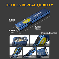 Linterna LED Recargable WT9 PRO de 800 Lúmenes, Luz de Trabajo Magnética con UV395 y Láser Rojo para Camping y Senderismo
