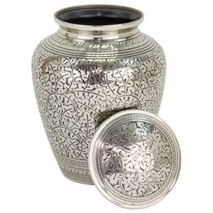 Urnas de cremación de diseño deslumbrante, talla de hoja de roble, urna de cenizas para adultos metálica sólida, urna de recuerdos de metal de primera calidad - Product Image 3