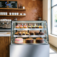 Vitrine réfrigérée haut de gamme en acier inoxydable pour charcuteries et pâtisseries, idéale pour cafés et supermarchés