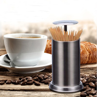 Porte-cure-dents en acier inoxydable Secret Stash Durcissement Dent Cure-dents Distributeur Presse Automatique Signature Cure-dents Organisateur