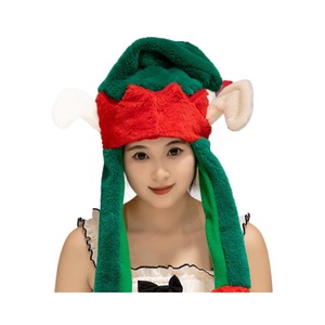 Chapeau en peluche <span class=keywords><strong>Grinch</strong></span> de Noël avec oreilles gonflables mobiles, 100% coton, unisexe, chapeau d'hiver décontracté - Product Image 5