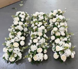 ดอกไม้ประดิษฐ์สำหรับวิ่งประดับงานแต่งงานงานแต่งงานทางเดินทำจากผ้าไหมลายดอกกุหลาบดอกไม้ - Product Image 3