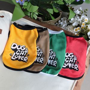 Dog <b>Cat</b> Lover Vest Polyester Breathable Pet <b>Clothes</b> For <b>Cats</b> And Dogs Summer Spring Wearable Pet Apparel Yellow Green Red Brown - Product Image 1