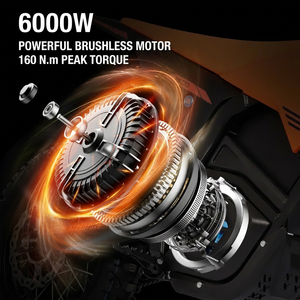 Moto tout-terrain électrique haute puissance 60V 6000W pour adolescents et jeunes, <span class=keywords><strong>motocross</strong></span>, couple de 230 Nm, frein hydraulique, pit bike - Product Image 3