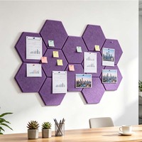 Panneaux hexagonaux en feutre pour bureau à domicile, tableau d'affichage auto-adhésif, décoration murale, panneau acoustique en feutre non tissé pour chambre à coucher