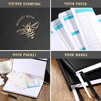 Carnet de budget mensuel et carnet de suivi des dépenses, organiseur financier à couverture rigide en PVC, planificateur de budget non daté 6,3" x 8,4"