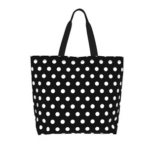 Customized Logo Women's Geometric Retro Clothing Store Handbag Canvas Reusable Foldable <b>Medium</b> <b>Size</b> Shopping <b>Bag</b> Printed - Product Image 1