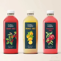 Étiquettes de boissons en vinyle imprimées sur mesure pour bouteilles de 250 ml/500 ml, autocollants adhésifs imperméables pour l'emballage du vin et des jus