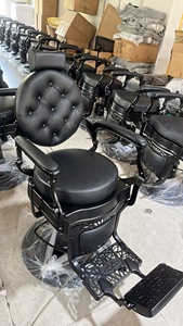 Nouvelle arrivée de fauteuil de salon moderne en cuir coloré à fond rond, fauteuil inclinable avec grande pompe hydraulique, fauteuil de barbier - Product Image 5