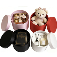 Boîtes à fleurs rondes de haute qualité pour bouquets de roses, emballages cylindriques simples pour fleuristes, coffrets cadeaux en carton pour fleurs