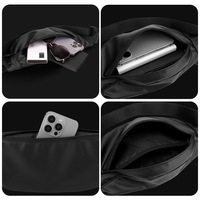 Sac banane imperméable à fermeture éclair avec logo personnalisé, sac de sport portable léger en nylon, sac bandoulière pour téléphone, logo personnalisé, pour hommes