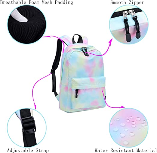 Легкий детский школьный рюкзак с радужными облаками, школьные сумки для девочек с сумкой для обеда