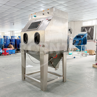 Machine de sablage humide en acier inoxydable contrôlée par PLC manuelle B0RNJX BES-9080, fonction de nettoyeur haute pression, multi-tension