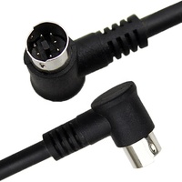 Maßgefertigtes 90-Grad-Rechtwinkliges L-förmiges S-Video-Stecker-zu-Stecker PVC-Geflecht 7-Pin Mini-Din Verlängerungskabel für STB