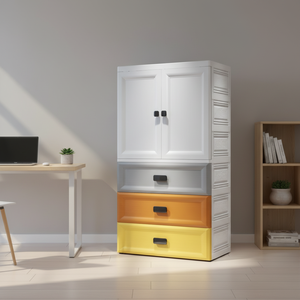 Armario de Plástico para Ropa de Bebé, Armario Infantil con Ruedas para Dormitorio de Bebés, Sala de Estar Infantil - Product Image 1