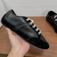 Sneakers plates en cuir perforé de luxe pour hommes, style Old Money, lacets, baskets décontractées