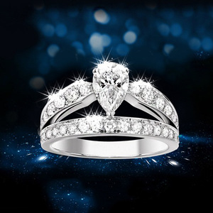 Anello con Zircone a Forma di Pera per Donne, Elegante Anello Regolabile a Goccia per Matrimonio e Fidanzamento, Gioiello di Moda - Product Image 2