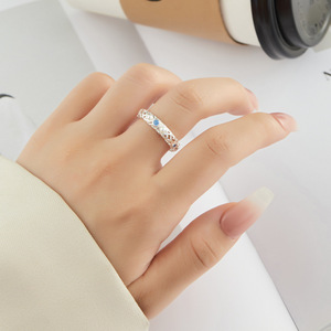Retro Flower Openwork <b>Ring</b> Pave Setting <b>Adjustable</b> Women's Index Finger Jewelry Gift - Product Image 1