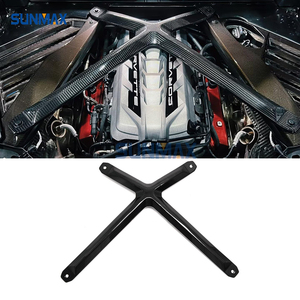Sunmax Real Dry Carbon Fiber Rear <strong>Engine</strong> X-Brace Strut Bar for Corvette C8 Coupe Z06 2020 2021 2022 2023 2024 - Product Image 3