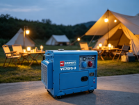 Générateur diesel silencieux 10 kVA, puissance nominale 6,5 kW, puissance maximale 7,5 kW, démarrage électrique portable, groupe électrogène diesel avec AVR, réservoir de carburant de 25 L, 230 V, 400 V, 50 Hz