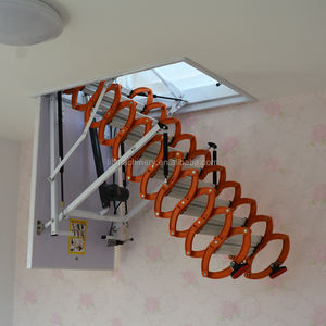 Escalera Telescópica Plegable Eléctrica Moderna para Interiores, Invisible, para Ático, Henzs E-TM-01, 300 kg, 10 pies, 45, Titanio, Magnesio - Product Image 2