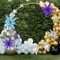 Kit d'arche de guirlande de ballons colorés avec ballons en latex et en aluminium en forme d'étoile, impression de logo personnalisé, pour anniversaire, fête disco, toile de fond photo