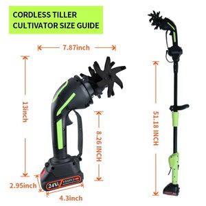 F.EASY.D Mini motoculteur électrique portatif avec tige d'extension de 51,18 pouces, largeur de travail de 4 pouces, 24 V pour jardin et verger - Product Image 3