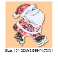 Patch de Noël Adorable en Paillettes Motif Bonhomme de Neige et Pain d'Épices, à Thermocoller, Accessoires Artisanaux pour Chapeaux et Sacs