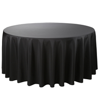 Nappe ronde en polyester tissé de haute qualité (132 points) pour mariages et fêtes, avec housses de chaise personnalisables – Vente en gros