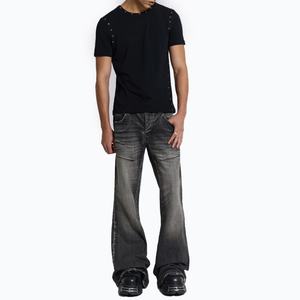 T-shirt en jersey de coton personnalisé avec logo OEM, coupe ajustée, manches courtes, pour homme, style streetwear, imprimé, unisexe, t-shirt ajusté pour homme - Product Image 4