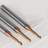 Ball Nose End Mill 56 Derajat Nano Black Deep Groove Undercut Carbide untuk Pemesinan Baja CNC