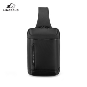 Kingsons Men's Chest Bag Black Waterproof Single Shoulder Bag For Business Travel With Cell Phone Pocket - Product Image 1