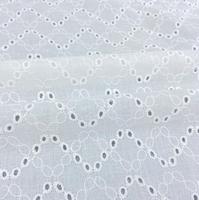 Rollo de tela de algodón blanco puro de alta calidad personalizado tela bordada con ojales para vestido de niñas