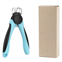 Coupe-ongles LED pour animaux de compagnie, chien, chat, avec protection de sécurité intégrée, lumière intégrée, PP, TPR, acier inoxydable