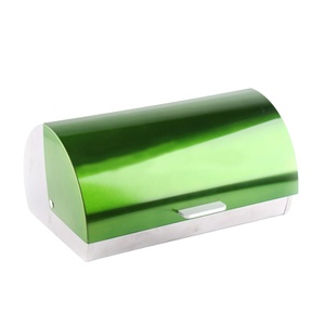 Contenitore per Pane in Acciaio Inox con Coperchio in <span class=keywords><strong>Plastica</strong></span>, <span class=keywords><strong>Portapane</strong></span> in Metallo con Coperchio in PS e Finestra Trasparente - Product Image 4