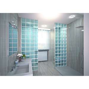 Bloque de vidrio ondulado azul claro para accesorios interiores de 19x19x8 cm - Product Image 2