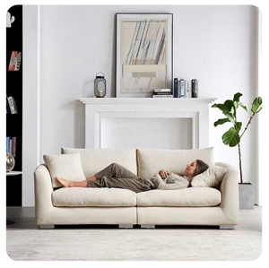 Sofá de Plumas Moderno de Fábrica al por Mayor, Sofá de <span class=keywords><strong>Lino</strong></span> de Lujo de 2 Plazas, Sofás para Sala de Estar, Sofás de Dos Plazas para Sala de Estar - Product Image 2