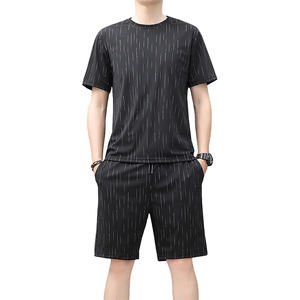 Costume décontracté à manches courtes pour homme avec logo personnalisé, motif 'Adding fertilizer to increase the size of ice', coupe ample, ensemble deux pièces - Product Image 1