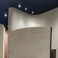 ONSUN Carreaux de pierre flexibles arqués, motif mural incurvé, imperméable, décoration extérieure de villa