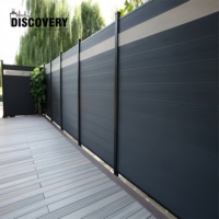 Panneaux de clôture de jardin en composite WPC co-extrudé avec poteaux en aluminium pour écran de jardin extérieur